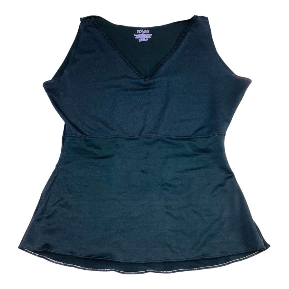 Spanx Hide & Sleek Lace Cami Black Shapewear Tummy Control Tank Top Size Large